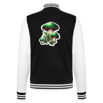 Pilz / Mushroom / Wiese / Wald / Goa / Psy - College-Sweatjacke - Schwarz/Weiß - Hinten - Marisol (170cm)