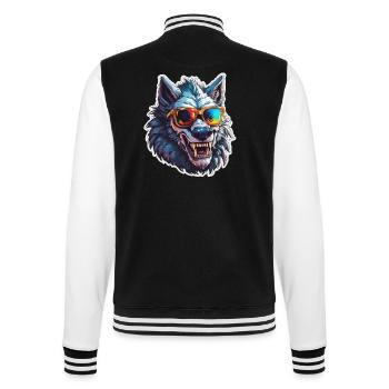 Werewolf / Full Moon / Creature / Transformation / Curse - College Sweat Jacket - black/white - Back - Marisol (170cm)