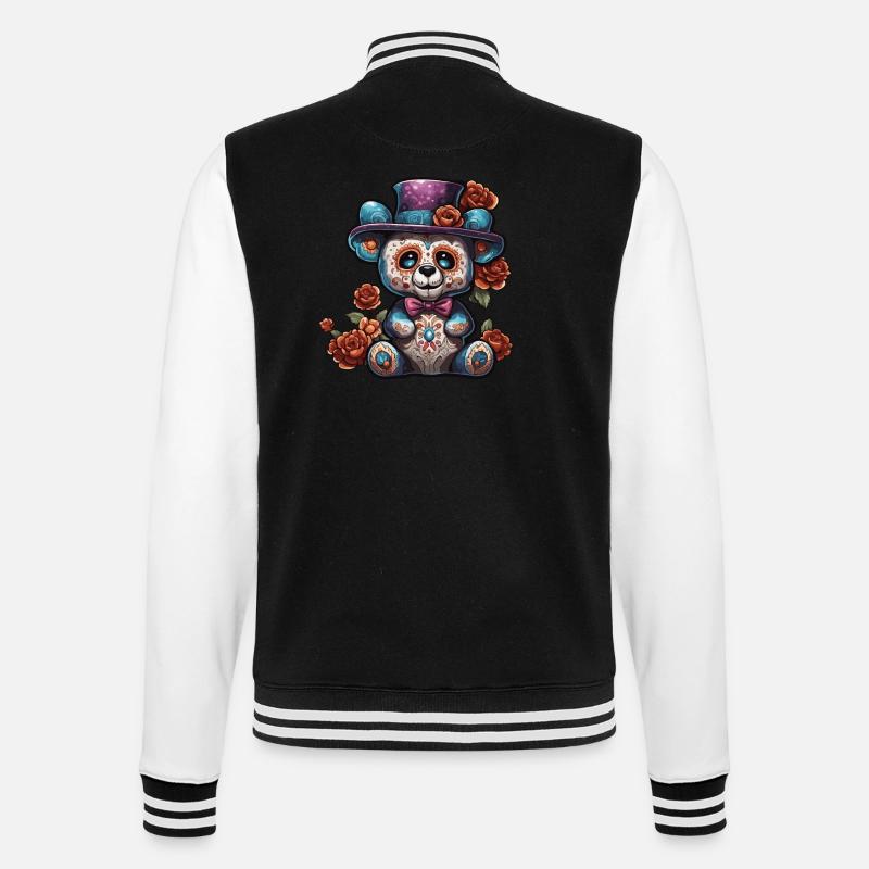 Teddybär / Kuscheltier / Stofftier / Geschenkidee - College-Sweatjacke - Schwarz/Weiß