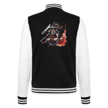 Samurai / Japanisch / Harakiri / Katana / Mann - College-Sweatjacke - Schwarz/Weiß - Hinten - Marisol (170cm)