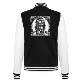 Samurai / Japanisch / Harakiri / Katana / Mann - College-Sweatjacke - Schwarz/Weiß - Hinten - Marisol (170cm)
