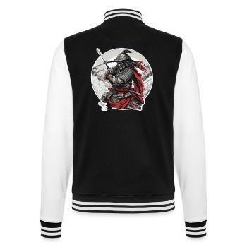 Samurai / Japanisch / Harakiri / Katana / Mann - College-Sweatjacke - Schwarz/Weiß - Hinten - Marisol (170cm)