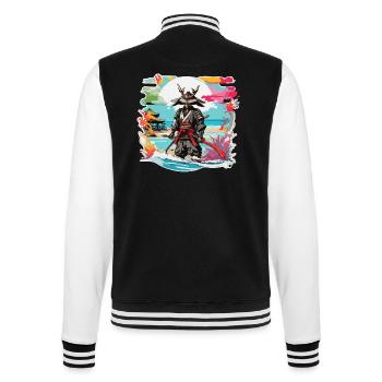 Samurai / Japanisch / Harakiri / Katana / Mann - College-Sweatjacke - Schwarz/Weiß - Hinten - Marisol (170cm)