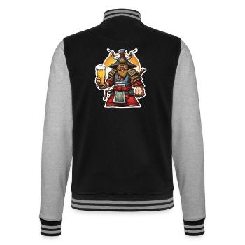 Samouraï / Japonais / Harakiri / Katana / Homme - Veste Teddy - noir/gris chiné - Dos - Marisol (170cm)