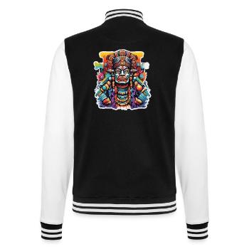 Mayan / High Culture / Peru / Mayan Calendar / Motif - College Sweat Jacket - black/white - Back - Marisol (170cm)