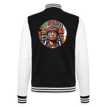 Mayan / Hochkultur / Peru / Maya Kalender / Motiv - College-Sweatjacke - Schwarz/Weiß - Hinten - Marisol (170cm)