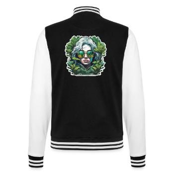 Woman / Pretty / Portrait / Colorful Hair / Model - College Sweat Jacket - black/white - Back - Marisol (170cm)