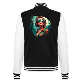 Rockabilly / Pin-up Girl / Frauenpower / 50er - College-Sweatjacke - Schwarz/Weiß - Hinten - Marisol (170cm)