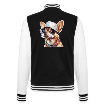 Chihuahua / kleiner Hund / Tier / winzig / Rasse - College-Sweatjacke - Schwarz/Weiß - Hinten - Marisol (170cm)
