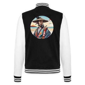Samouraï / Japonais / Harakiri / Katana / Homme - Veste Teddy - noir/blanc - Dos - Marisol (170cm)