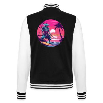 Samouraï / Japonais / Harakiri / Katana / Homme - Veste Teddy - noir/blanc - Dos - Marisol (170cm)