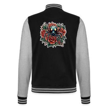 Spider / creepy crawly / insect / animal / spider web - College Sweat Jacket - black/heather grey - Back - Marisol (170cm)