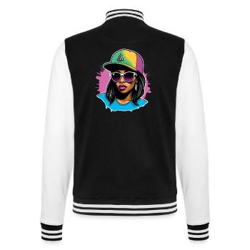 Fille à l’ambiance urbaine - Veste Teddy - noir/blanc - Dos - Marisol (170cm)