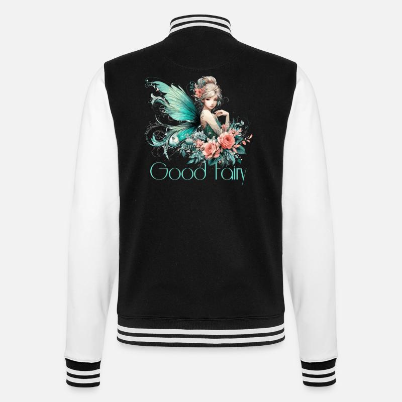 Gute Fee Geschenk - College-Sweatjacke - Schwarz/Weiß