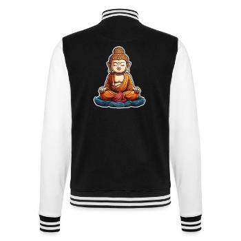Buddha / Buddhismus / Glaube / Religion / Mantra - College-Sweatjacke - Schwarz/Weiß - Hinten - Marisol (170cm)
