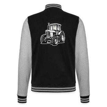 Tractor / Agriculture / Farmer / Field Work - College Sweat Jacket - black/heather grey - Back - Marisol (170cm)