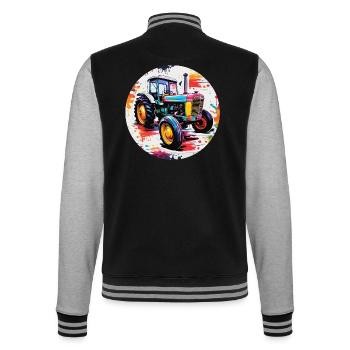 Tractor / Agriculture / Farmer / Field Work - College Sweat Jacket - black/heather grey - Back - Marisol (170cm)