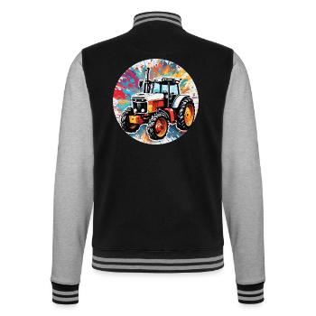 Tractor / Agriculture / Farmer / Field Work - College Sweat Jacket - black/heather grey - Back - Marisol (170cm)