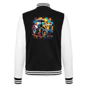 Tractor / Agriculture / Farmer / Field Work - College Sweat Jacket - black/white - Back - Marisol (170cm)