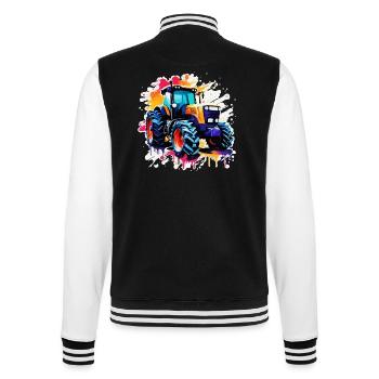 Tractor / Agriculture / Farmer / Field Work - College Sweat Jacket - black/white - Back - Marisol (170cm)