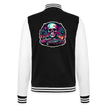 Crâne / Crâne / Squelette / Gothique / Tatouage - Veste Teddy - noir/blanc - Dos - Marisol (170cm)