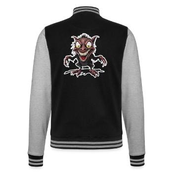 Chupacabra / Sucking Creature / Monster /Spain - College Sweat Jacket - black/heather grey - Back - Marisol (170cm)