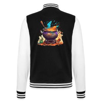 Kochtopf / Hexenkessel / Halloween / Zauberei - College-Sweatjacke - Schwarz/Weiß - Hinten - Marisol (170cm)