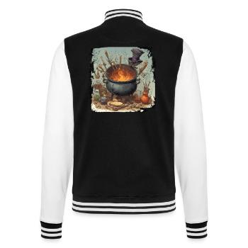 Kochtopf / Hexenkessel / Halloween / Zauberei - College-Sweatjacke - Schwarz/Weiß - Hinten - Marisol (170cm)