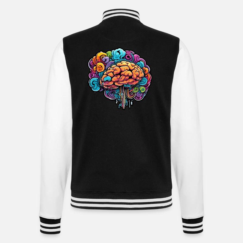 Brain / Knowledge / Intelligence / Clever / Thinking - College Sweat Jacket - black/white