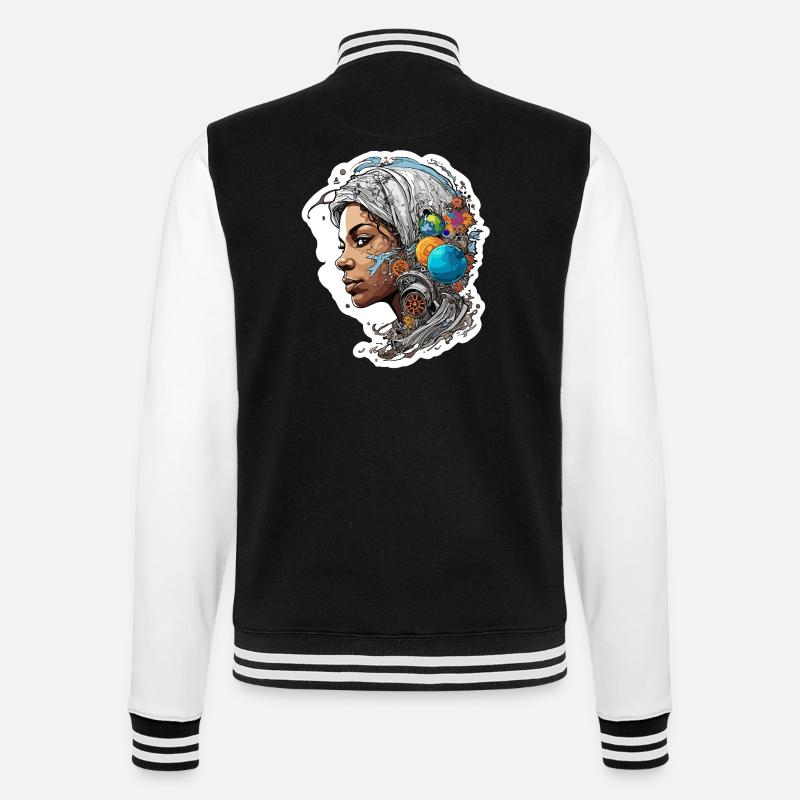 Planètes / Système solaire / Espace / Galaxie - Veste Teddy - noir/blanc