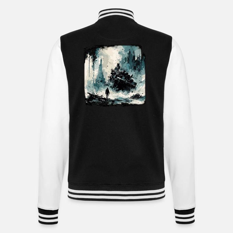 Apocalypse / Doomsday / Destruction / Anarchy - College Sweat Jacket - black/white