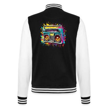 Radio / Analogique / Musique / Fréquence / Haut-parleurs - Veste Teddy - noir/blanc - Dos - Marisol (170cm)