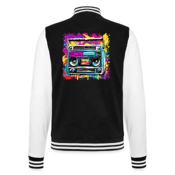 Radio / Analogique / Musique / Fréquence / Haut-parleurs - Veste Teddy - noir/blanc - Dos - Marisol (170cm)