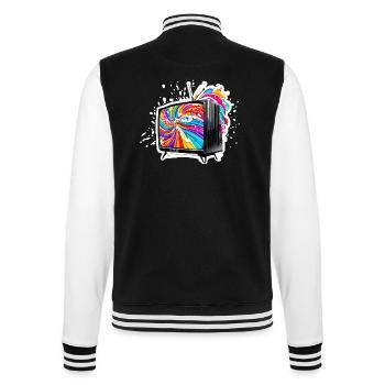TV / Télévision / Analogique / Tube TV / Rétro - Veste Teddy - noir/blanc - Dos - Marisol (170cm)