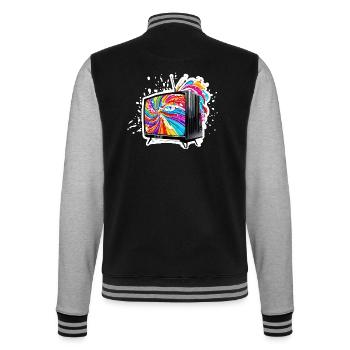 TV / Fernseher / Analog / Röhrenfernseher / Retro - College-Sweatjacke - Schwarz/Grau meliert - Hinten - Marisol (170cm)
