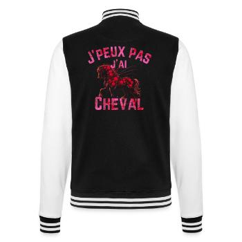 Ich kann nicht, ich habe Cheval Rouge - College-Sweatjacke - Schwarz/Weiß - Hinten - Marisol (170cm)