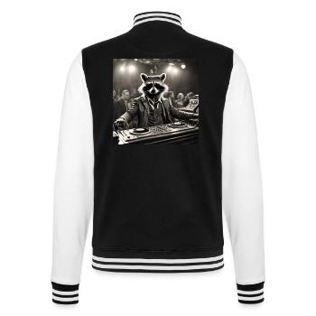 Raccoon / Animal / Photo / Wild / Funny / Robber - College Sweat Jacket - black/white - Back - Marisol (170cm)