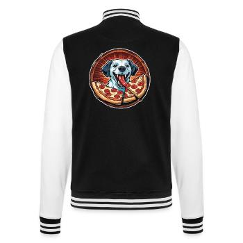 Pizza / Fast Food / Italienisch / Margherita - College-Sweatjacke - Schwarz/Weiß - Hinten - Marisol (170cm)