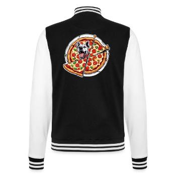 Pizza / Fast Food / Italienisch / Margherita - College-Sweatjacke - Schwarz/Weiß - Hinten - Marisol (170cm)
