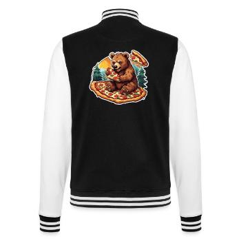 Pizza / Fast Food / Italian / Margherita - College Sweat Jacket - black/white - Back - Marisol (170cm)