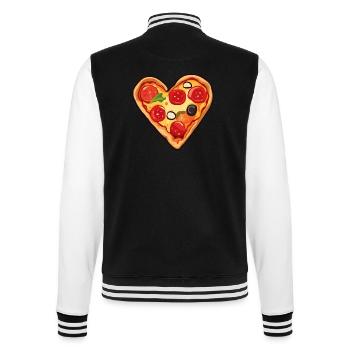 Pizza / Fast Food / Italienisch / Margherita - College-Sweatjacke - Schwarz/Weiß - Hinten - Marisol (170cm)