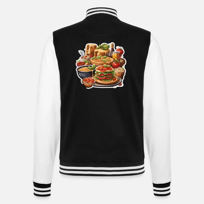 Italienne / Toscane / Nourriture / Restaurant - Veste Teddy - noir/blanc