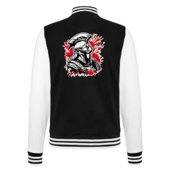 Spartan / Warrior / Fighter / Ancient / Sparta - College Sweat Jacket - black/white - Back - Marisol (170cm)