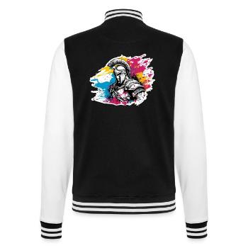 Spartan / Warrior / Fighter / Ancient / Sparta - College Sweat Jacket - black/white - Back - Marisol (170cm)