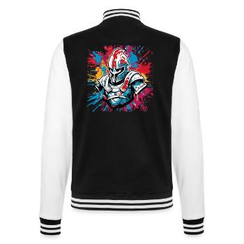 Spartan / Warrior / Fighter / Ancient / Sparta - College Sweat Jacket - black/white - Back - Marisol (170cm)