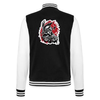 Spartan / Warrior / Fighter / Ancient / Sparta - College Sweat Jacket - black/white - Back - Marisol (170cm)