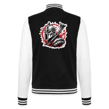 Spartan / Warrior / Fighter / Ancient / Sparta - College Sweat Jacket - black/white - Back - Marisol (170cm)