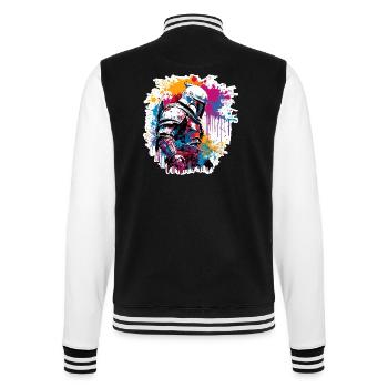Spartan / Warrior / Fighter / Ancient / Sparta - College Sweat Jacket - black/white - Back - Marisol (170cm)