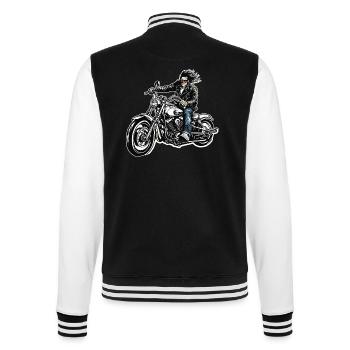 Motorrad Logo / Bike / Zweirad / Fahrzeug / Motors - College-Sweatjacke - Schwarz/Weiß - Hinten - Marisol (170cm)