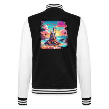 Sandcastle / Building / Playing / Castle / Holiday - College Sweat Jacket - black/white - Back - Marisol (170cm)
